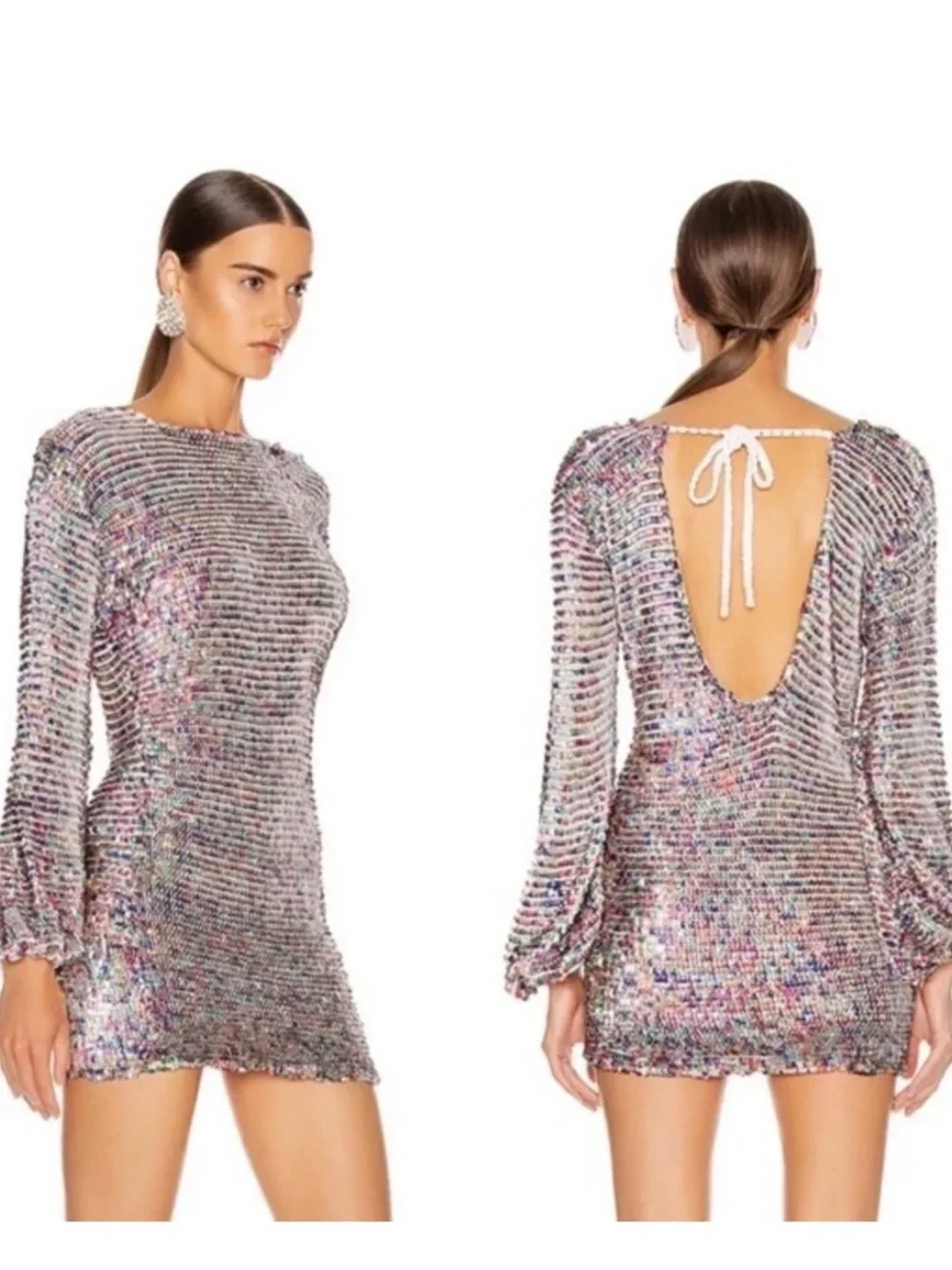 RETROFETE Tara sequined crochet mini dress, medium - Picture 1 of 5